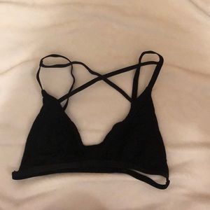 Tobi Black Strappy Bralette